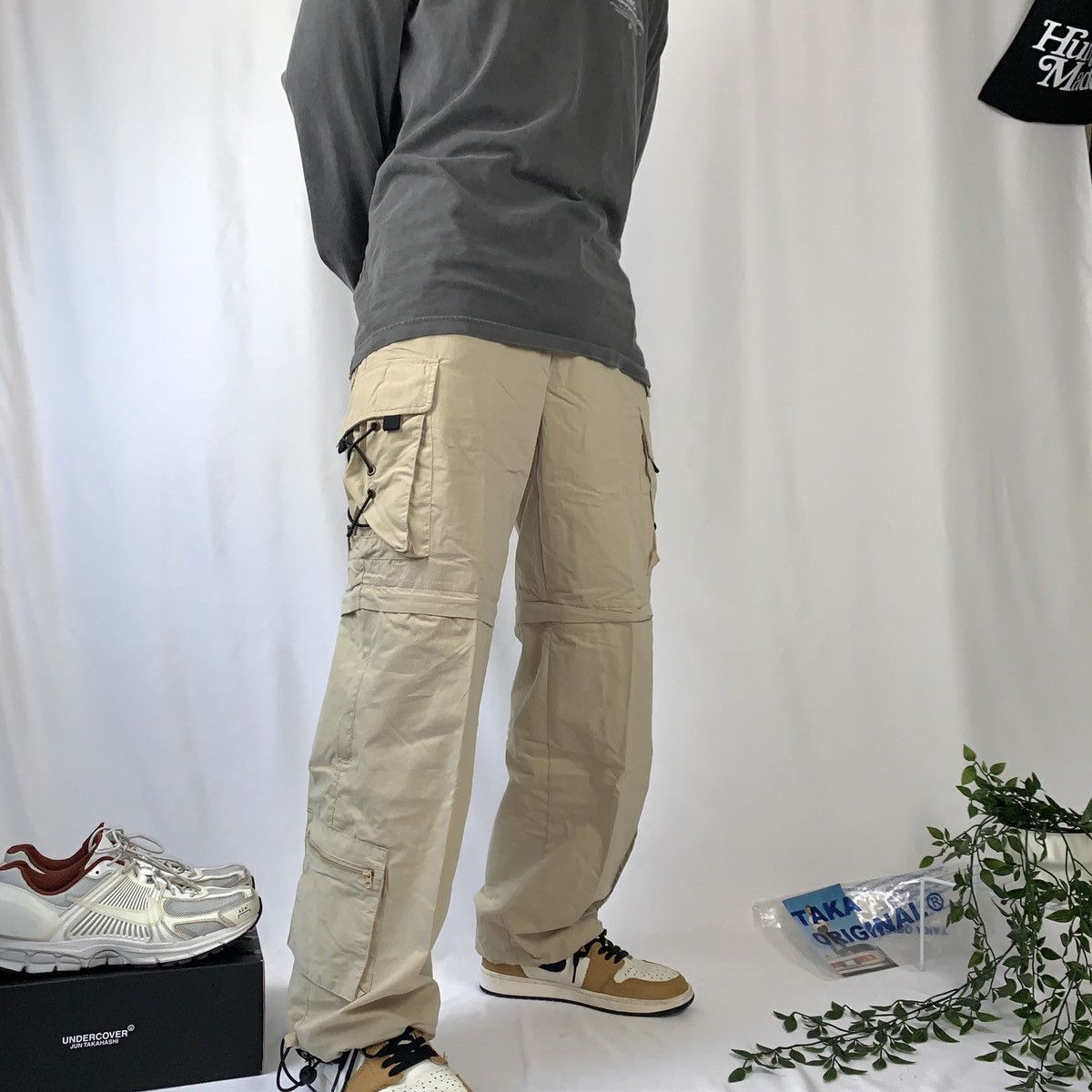 Vintage Cargo 10 Pocket Track Pants Cream 32 Size US 32 / EU 48 - 5 Thumbnail