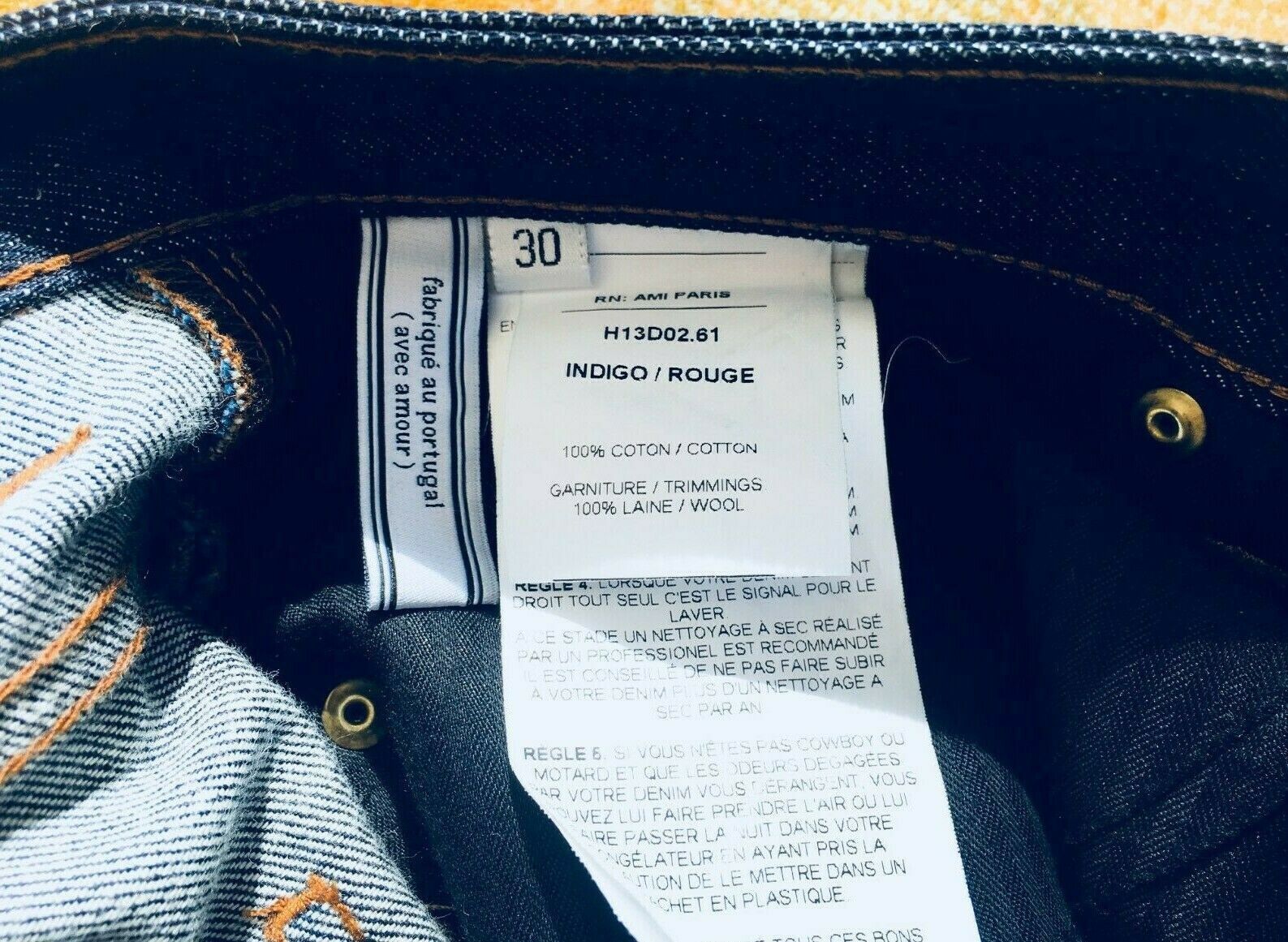 AMI AMI Mattiussi Selvedge Denim Indigo Jeans NEW RRP $300 Size US 30 / EU 46 - 6 Thumbnail