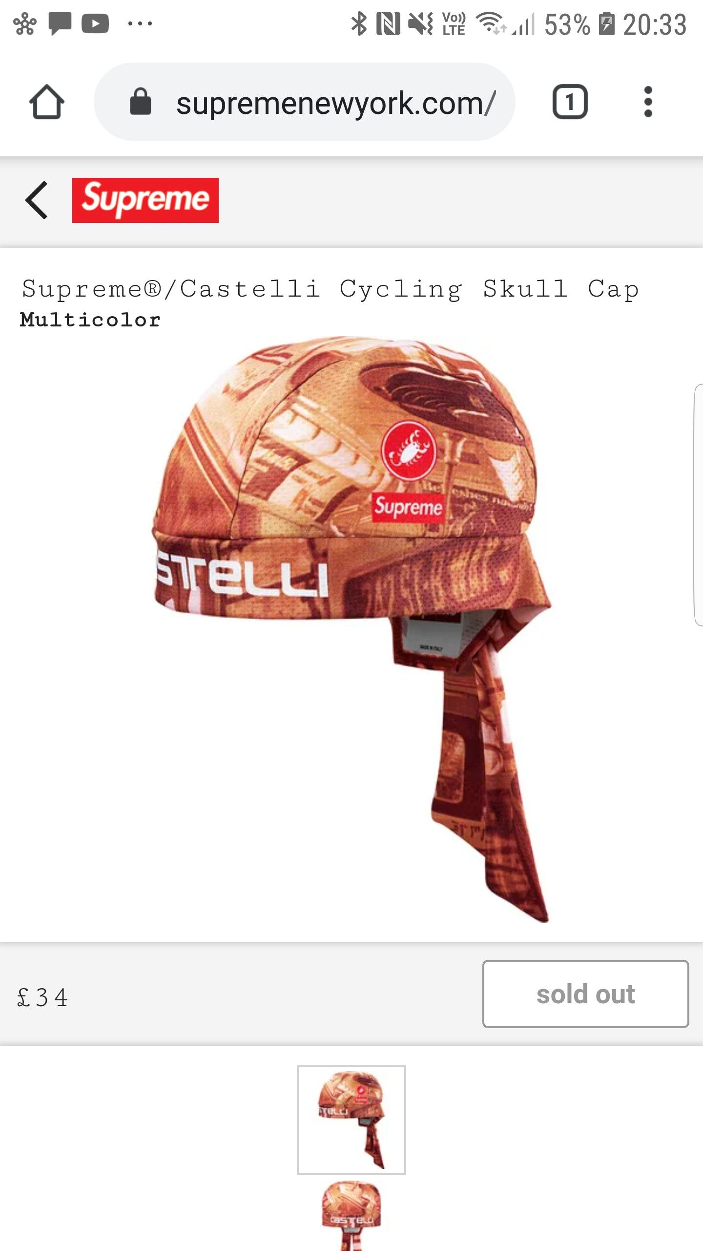 Supreme Supreme Castelli Cycling Skull Cap Grailed