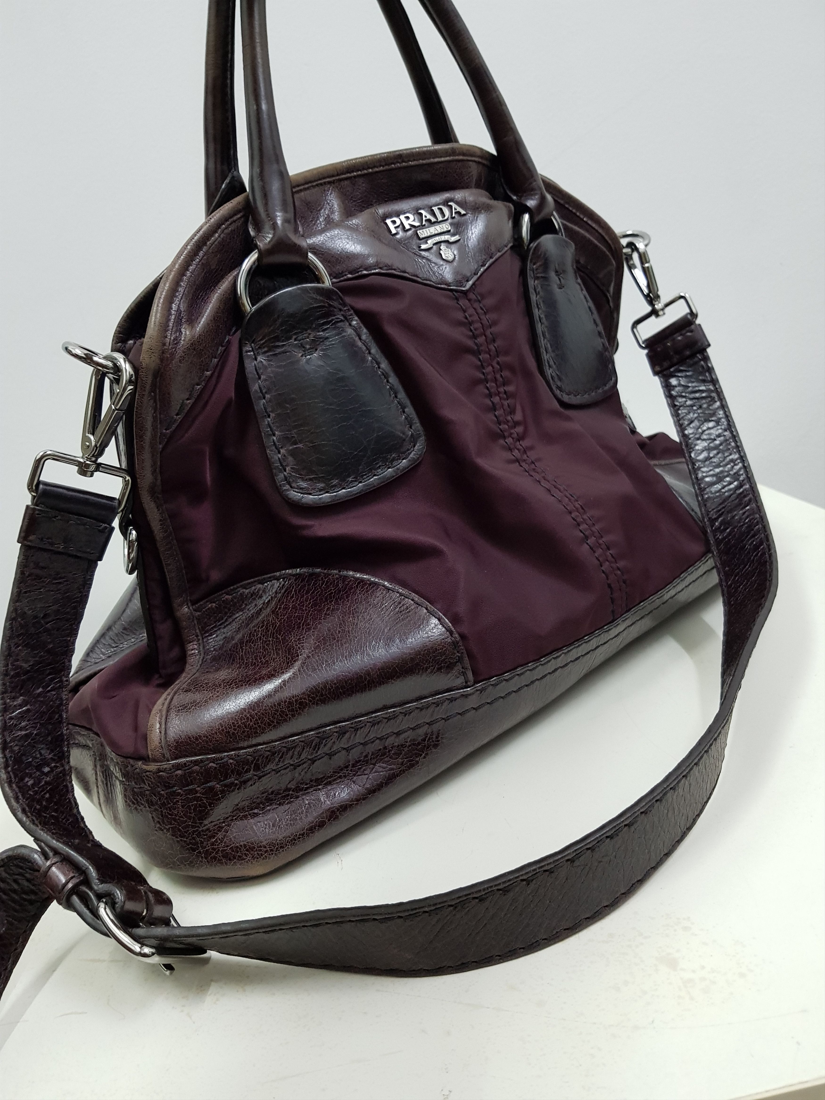 Prada Authentic PRADA MILANO Nylon and Leather Cross Body Bag Size ONE SIZE - 2 Thumbnail