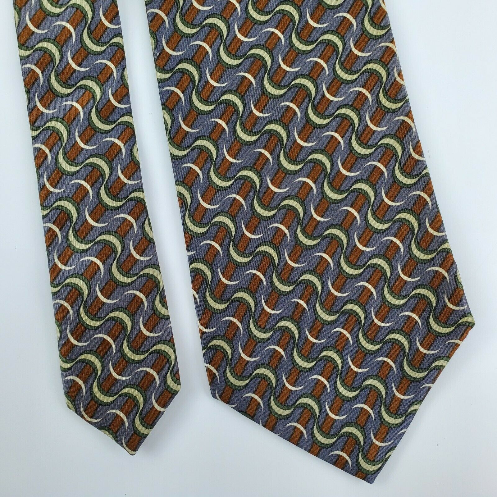 Jhane Barnes Jhane Barnes Brown Silk Cotton Tie Abstract Size ONE SIZE - 1 Preview