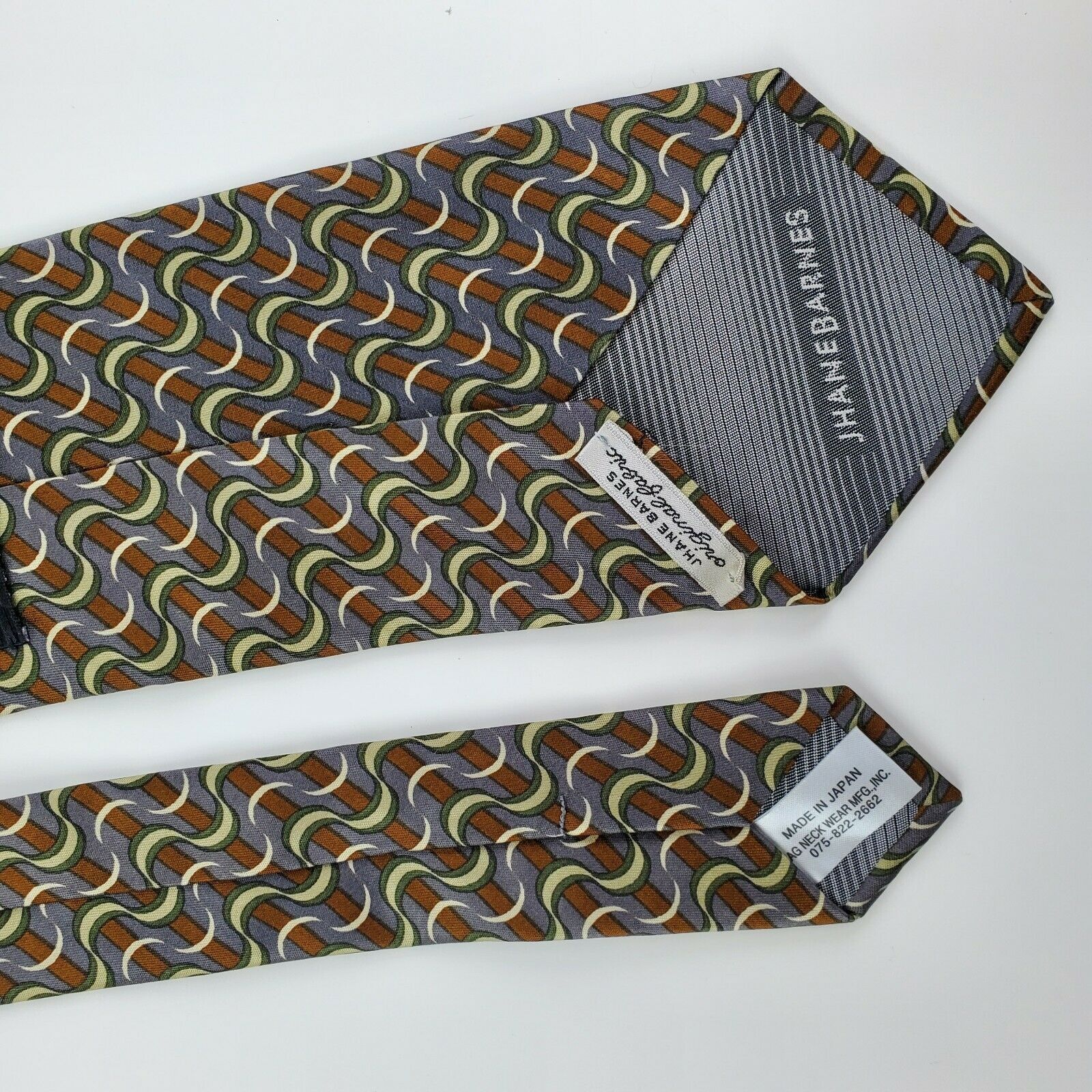 Jhane Barnes Jhane Barnes Brown Silk Cotton Tie Abstract Size ONE SIZE - 6 Thumbnail