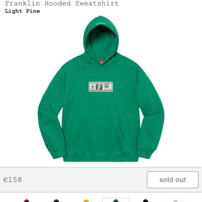 Supreme Supreme Franklin Hoodie Light Pine Green XL | Grailed