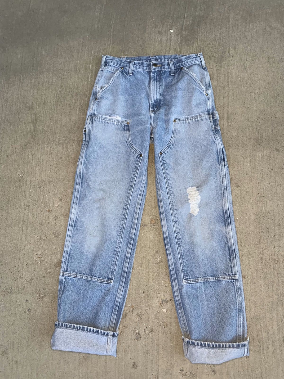 Carhartt Carhartt double holster light blue washed denim Size US 31 - 1 Thumbnail