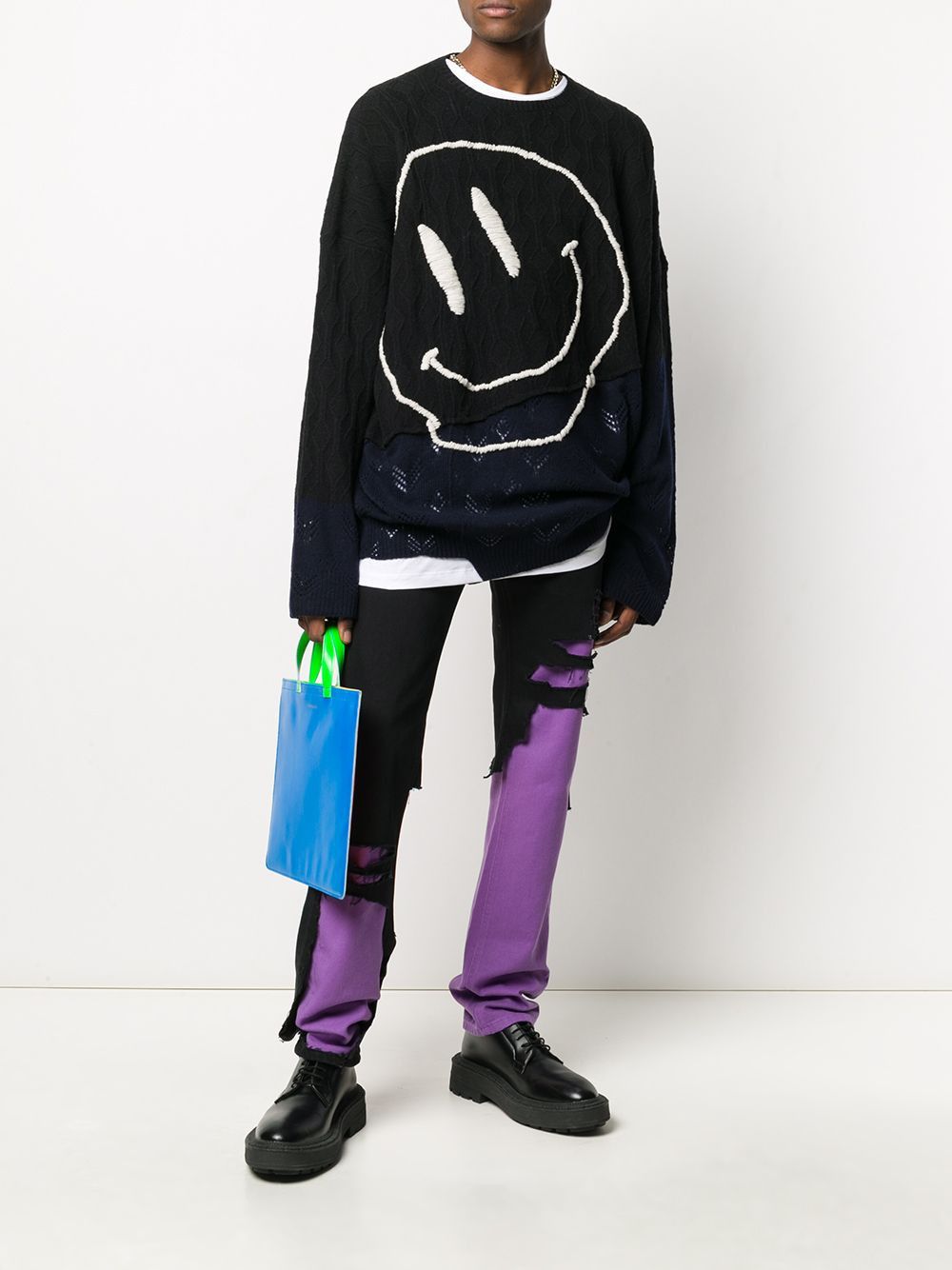 Raf Simons Smiley Face Knit Sweater Size US S / EU 44-46 / 1 - 5 Thumbnail
