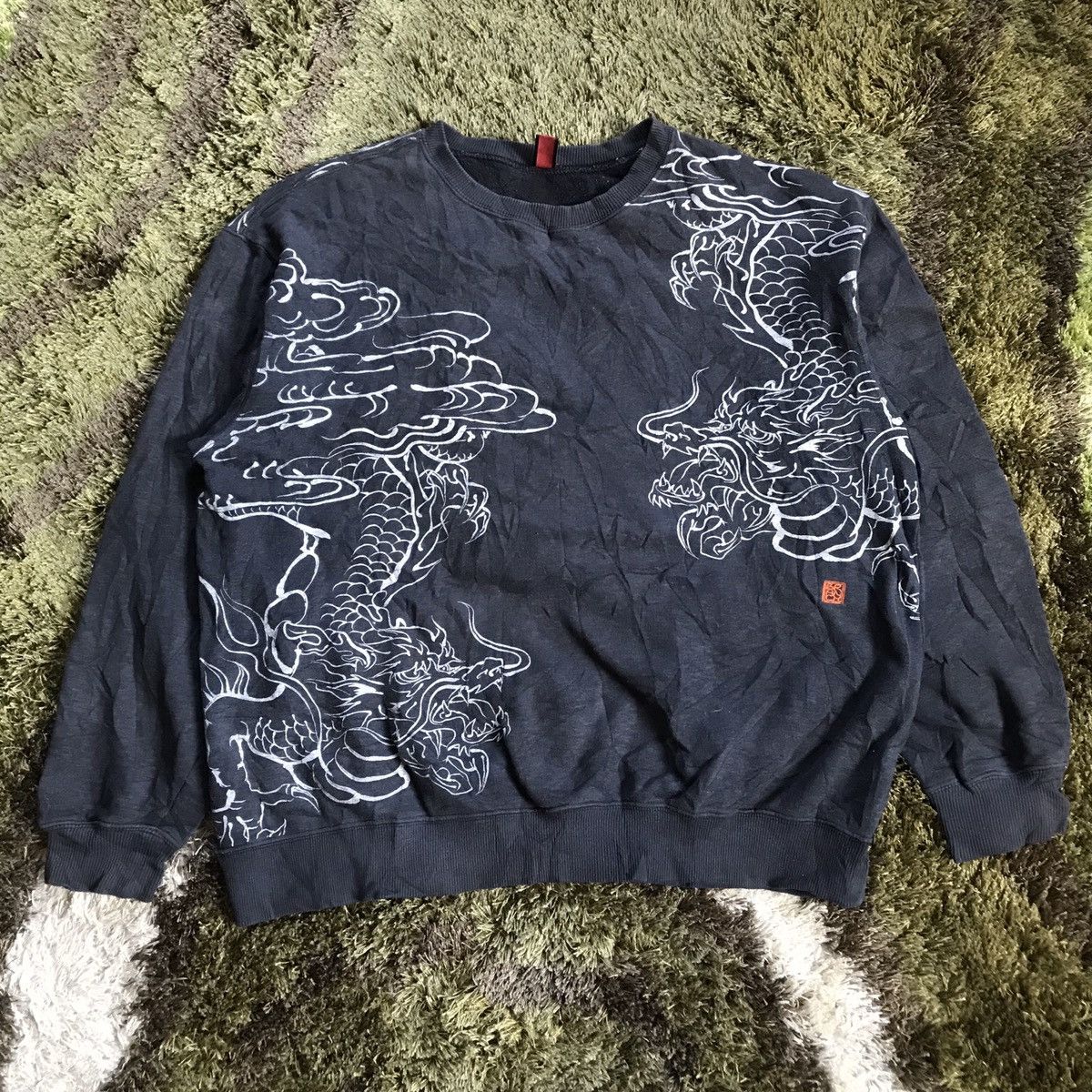 00s GRASS HITHER ボロ 鬼フェード 墨黒 スウェットトレーナーL Jaded London☆Distressed Grey Marl Loopback Monster ジョガー