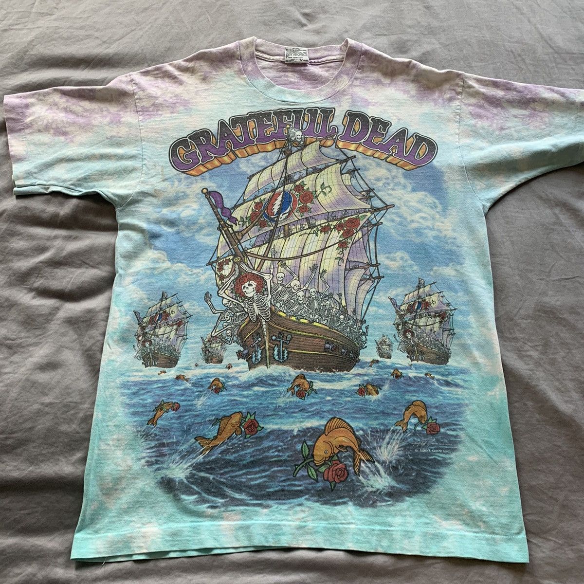 Vintage Vintage 1993 Liquid Blue Grateful Dead Pirate ship shirt | Grailed