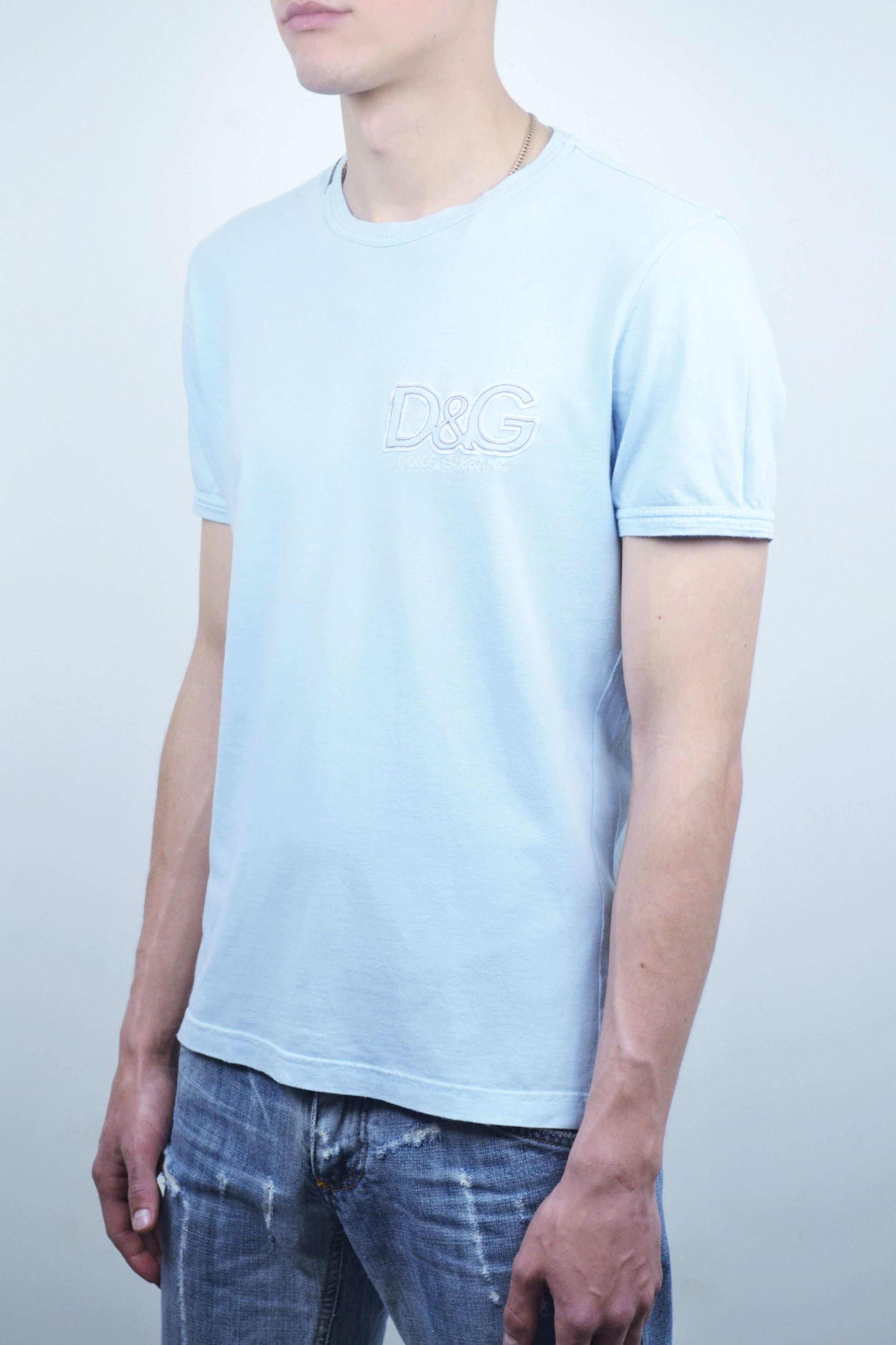 Dolce & Gabbana × Vintage Vintage Dolce & Gabbana Big Logo Embroidered Ringer T-Shirt Size US M / EU 48-50 / 2 - 3 Thumbnail