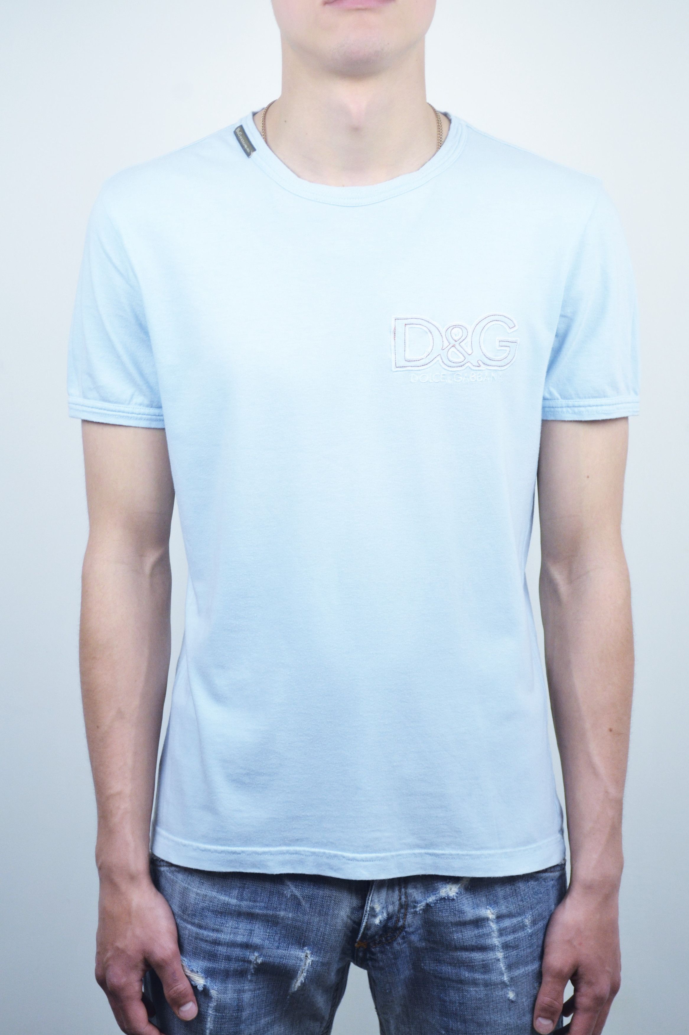 Dolce & Gabbana × Vintage Vintage Dolce & Gabbana Big Logo Embroidered Ringer T-Shirt Size US M / EU 48-50 / 2 - 2 Thumbnail