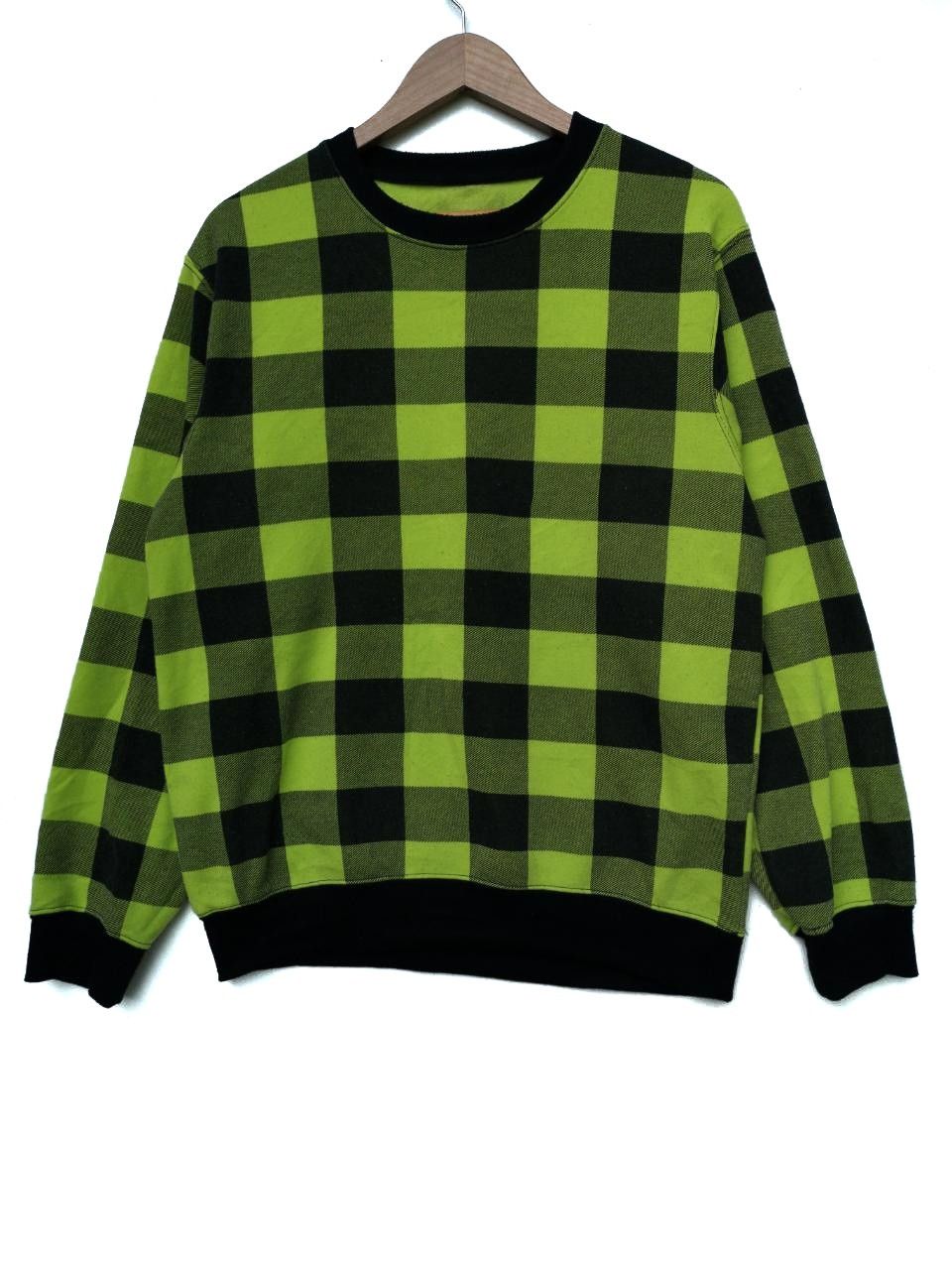 Japanese Brand Plaid Tartan Crewneck