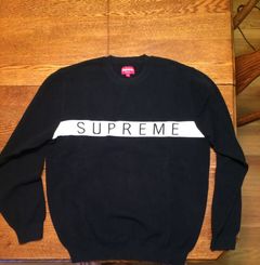 Supreme Striped Pique Crewneck | Grailed