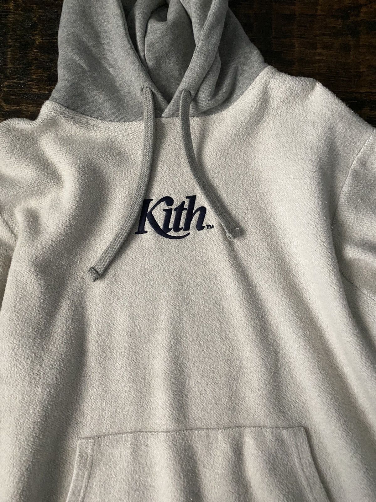 Kith Kith Fuzzy Type Hoodie Natural Grailed