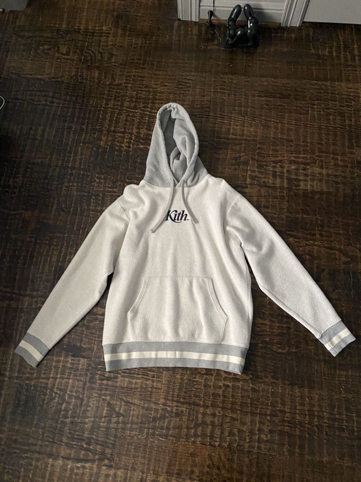 Kith Kith Fuzzy Type Hoodie Natural Grailed