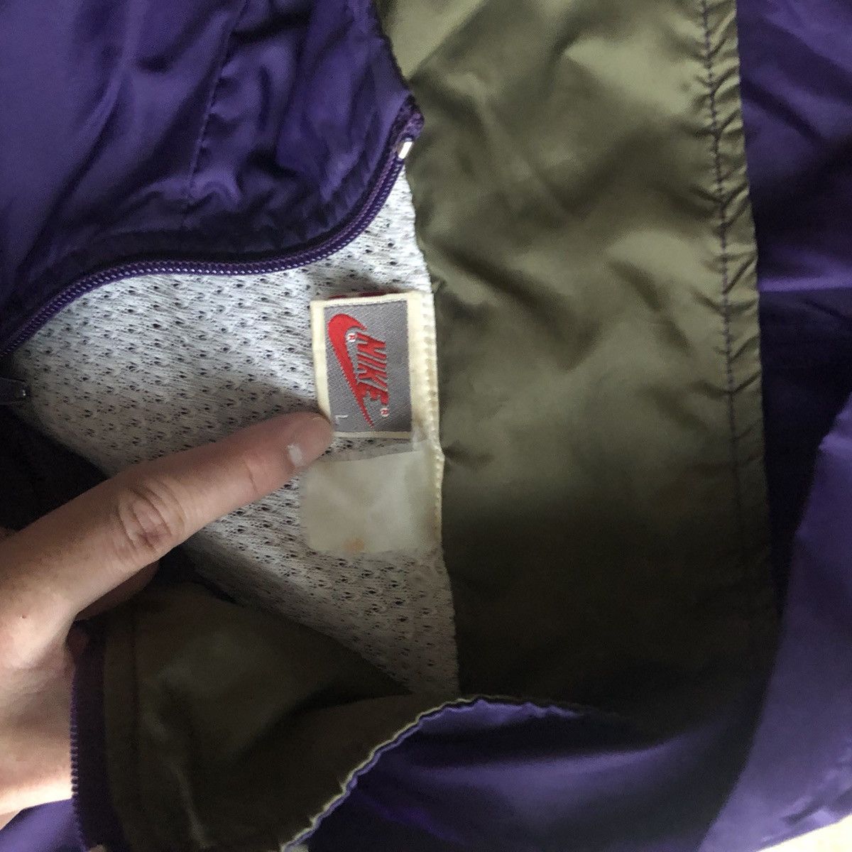 Nike Nike Vintage 90’s Windbreaker - Royal Purple/Cargo Olive Size US L / EU 52-54 / 3 - 4 Thumbnail