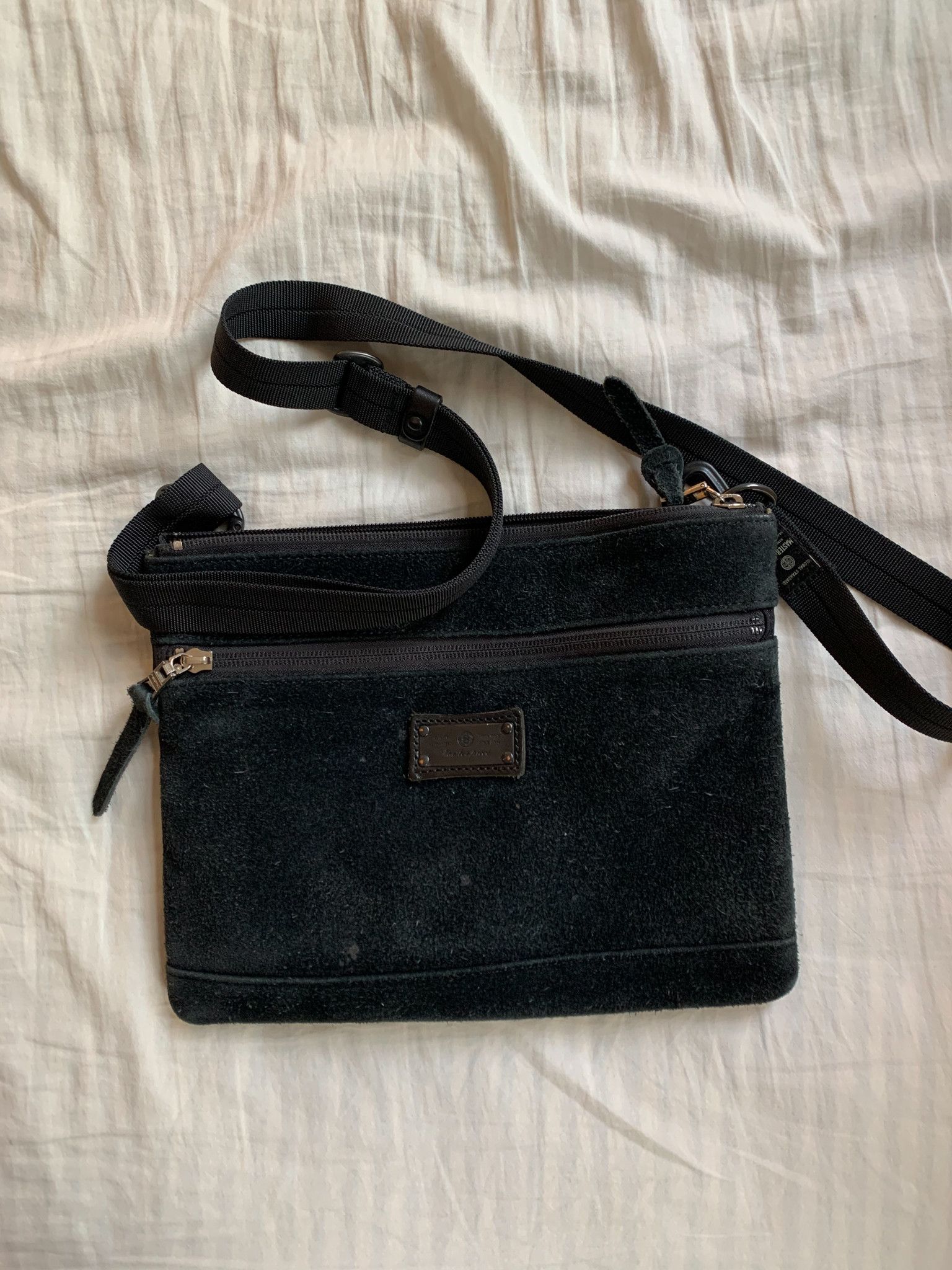 MasterPiece [!MOVING SALE!] Black Suede Messenger Bag Grailed