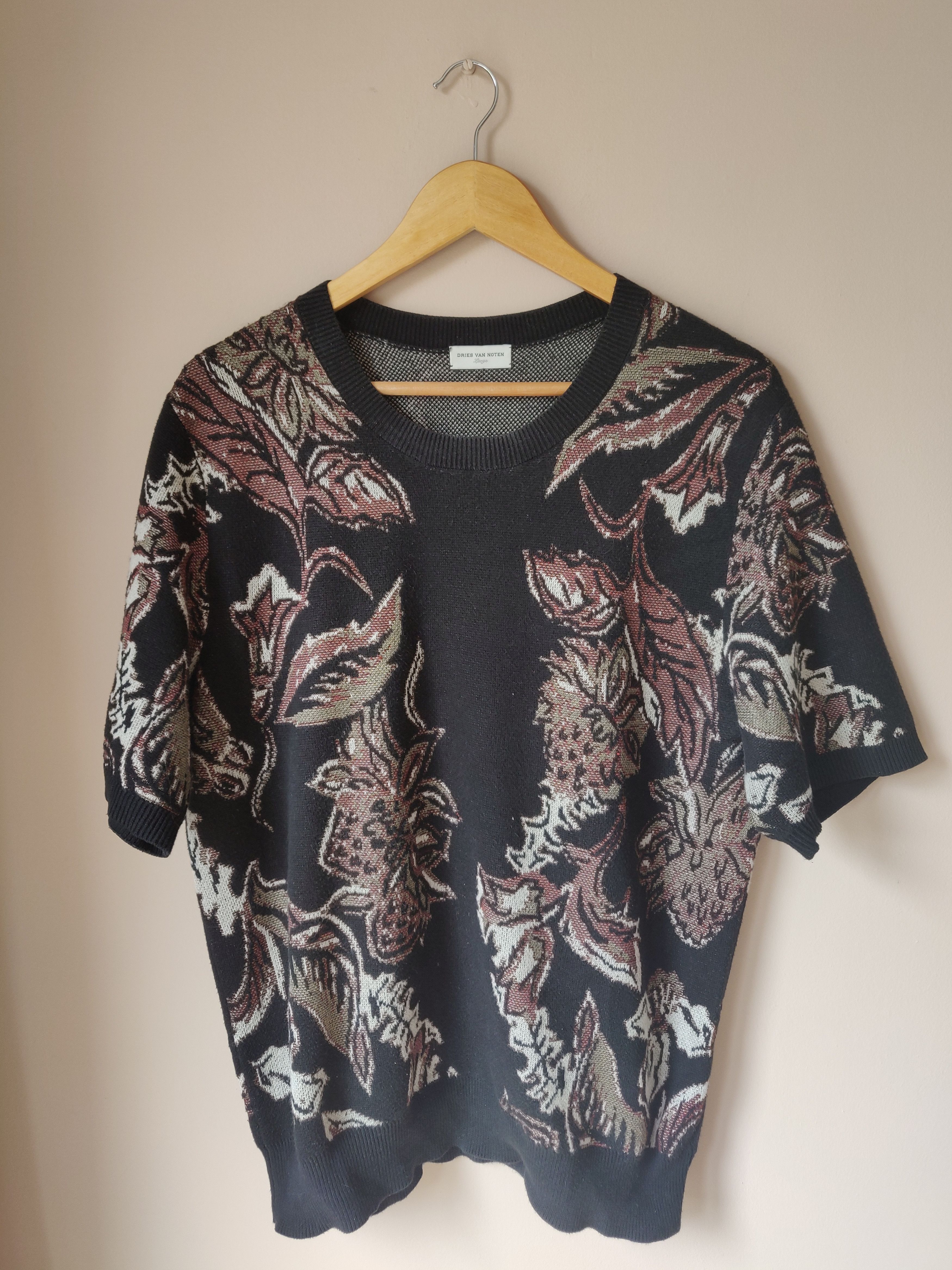 Dries Van Noten Short Sleeve Floral Knit Size US L / EU 52-54 / 3 - 1 Thumbnail
