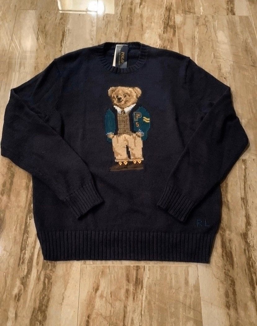 Polo Ralph Lauren Deadstock Polo Bear Preppy Bear Woolyarn Sweater Grailed