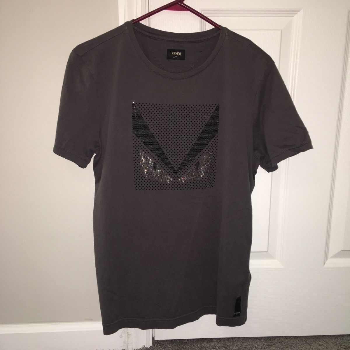 Fendi Fendi Crystal Embellished Monster T Shirt grey Grailed