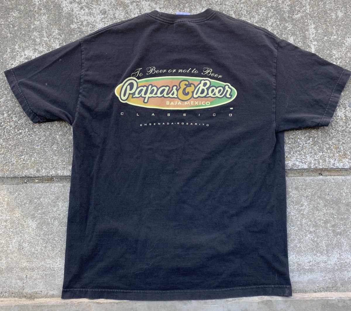 Vintage 🔥Vintage Y2K 90s papas & beer Mexico t shirt spellout logo Grailed