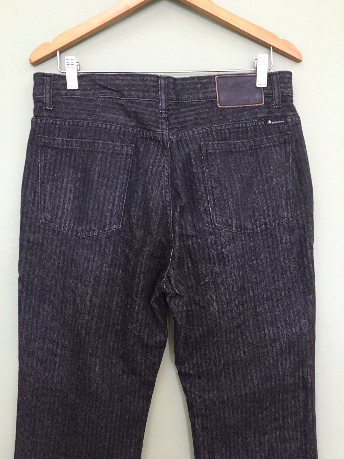 Aquascutum AQUASCUTUM - STRAIGHT FIT HICKORY STRIPE DENIM PANTS Size US 33 - 8 Thumbnail