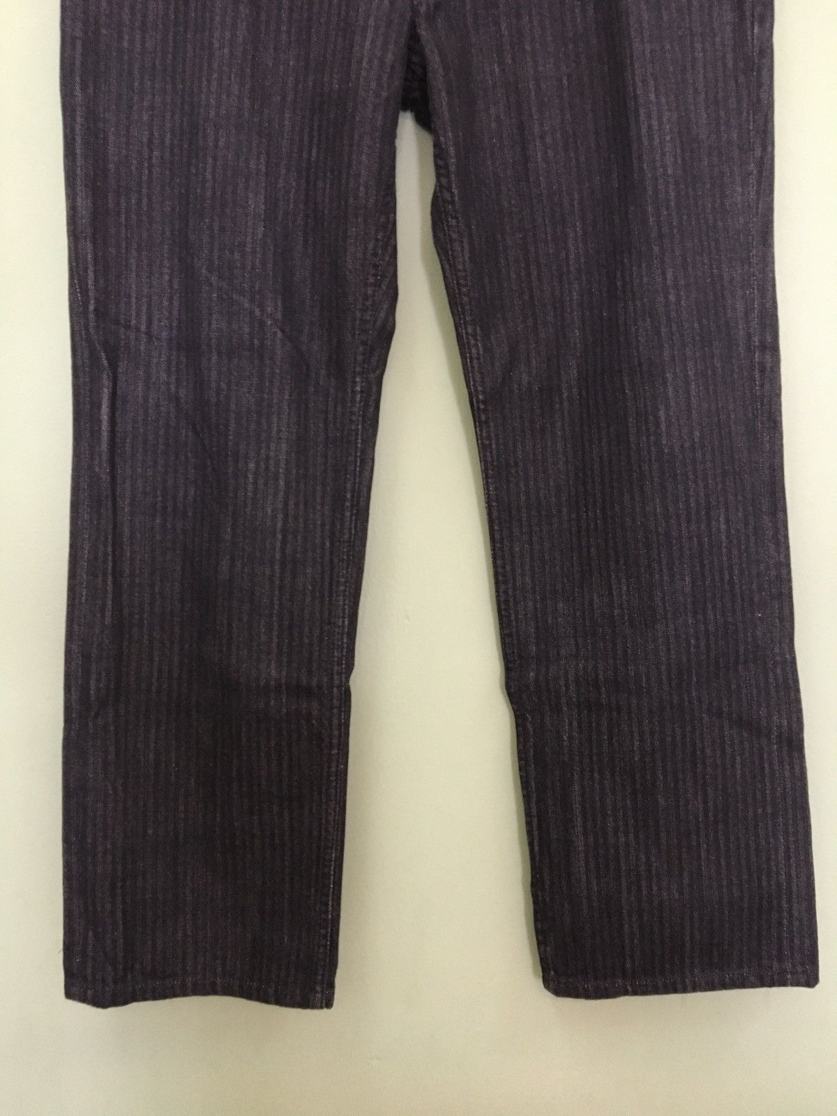 Aquascutum AQUASCUTUM - STRAIGHT FIT HICKORY STRIPE DENIM PANTS Size US 33 - 4 Thumbnail