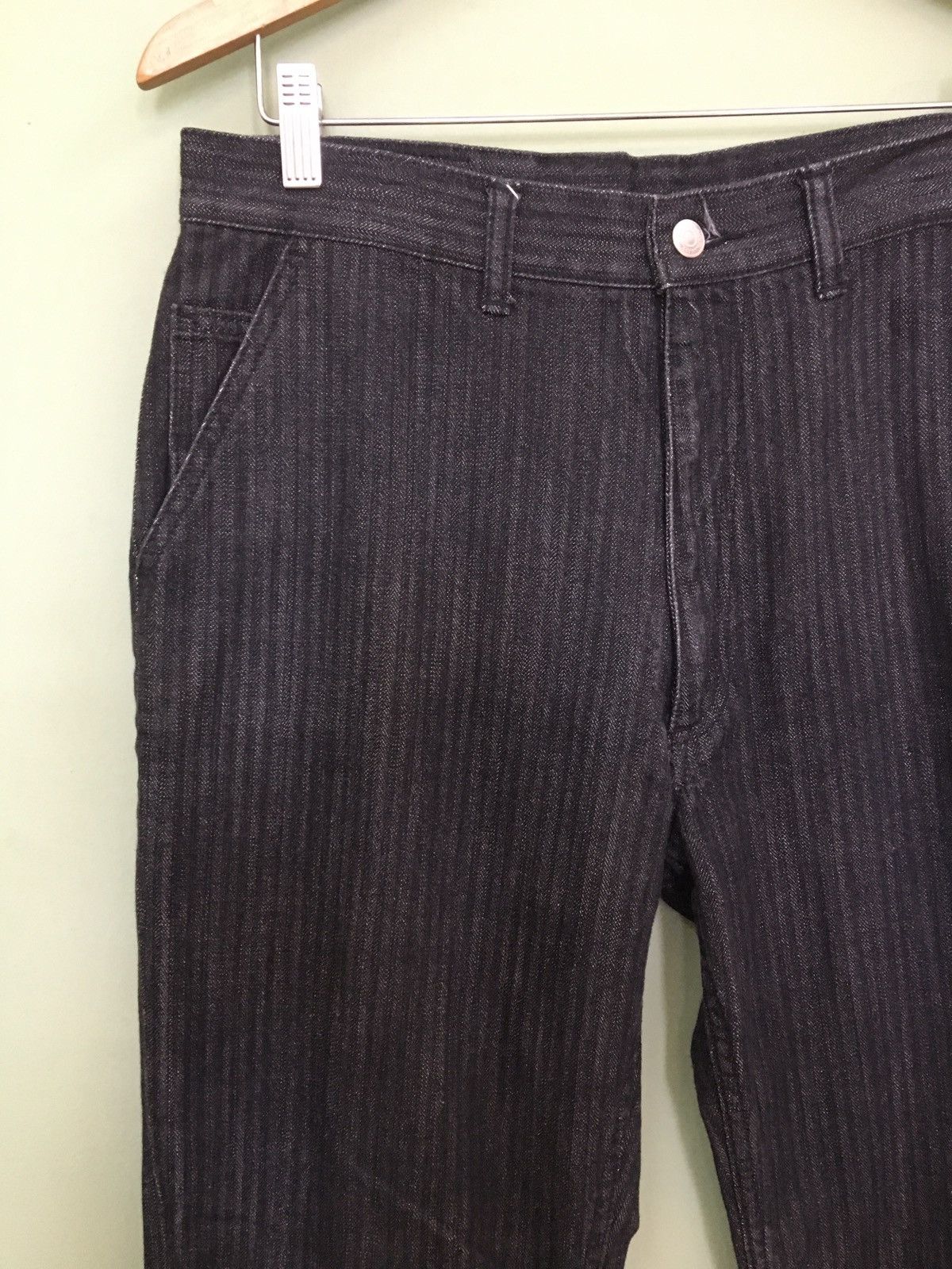 Aquascutum AQUASCUTUM - STRAIGHT FIT HICKORY STRIPE DENIM PANTS Size US 33 - 5 Thumbnail
