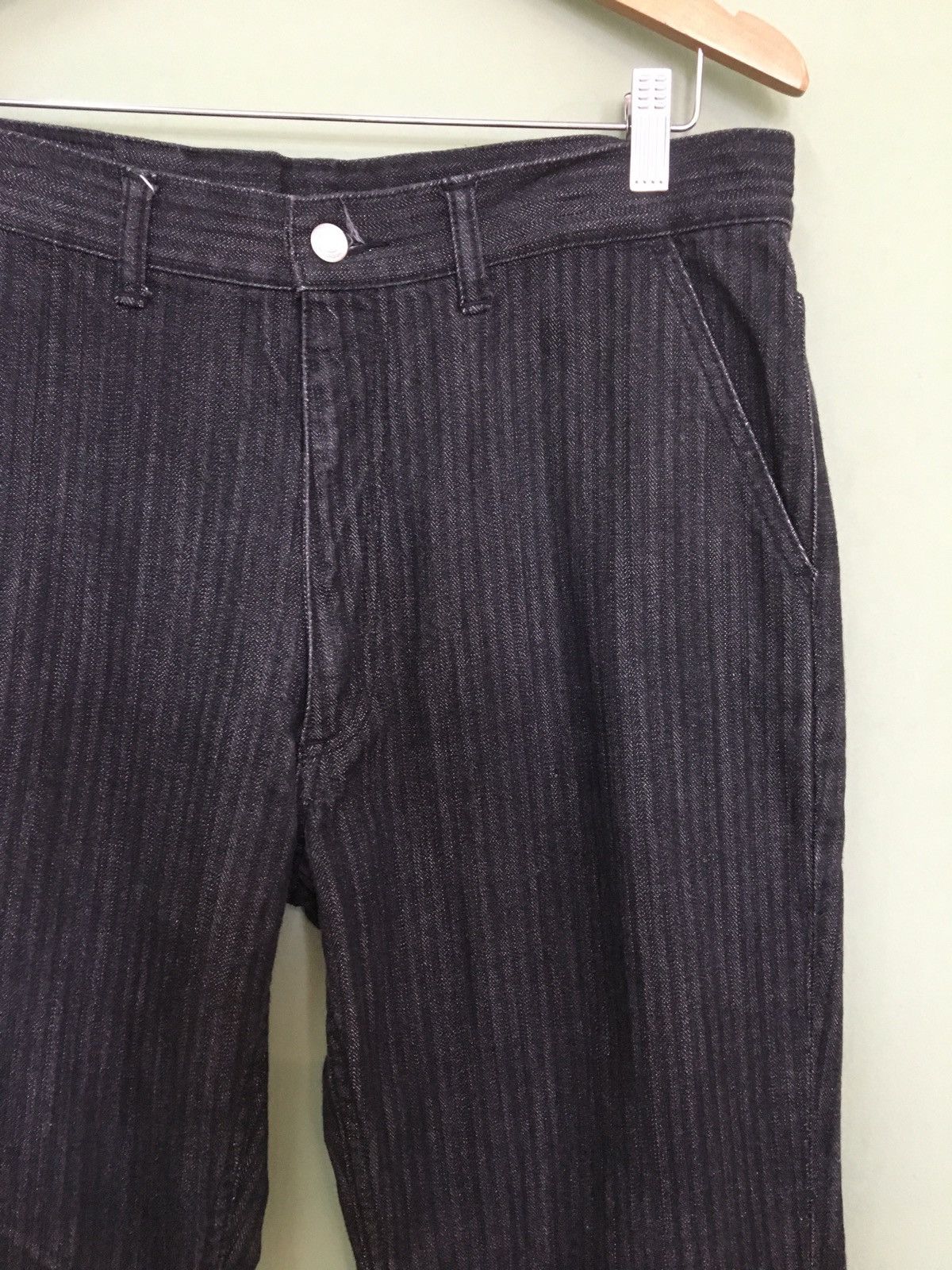 Aquascutum AQUASCUTUM - STRAIGHT FIT HICKORY STRIPE DENIM PANTS Size US 33 - 6 Thumbnail
