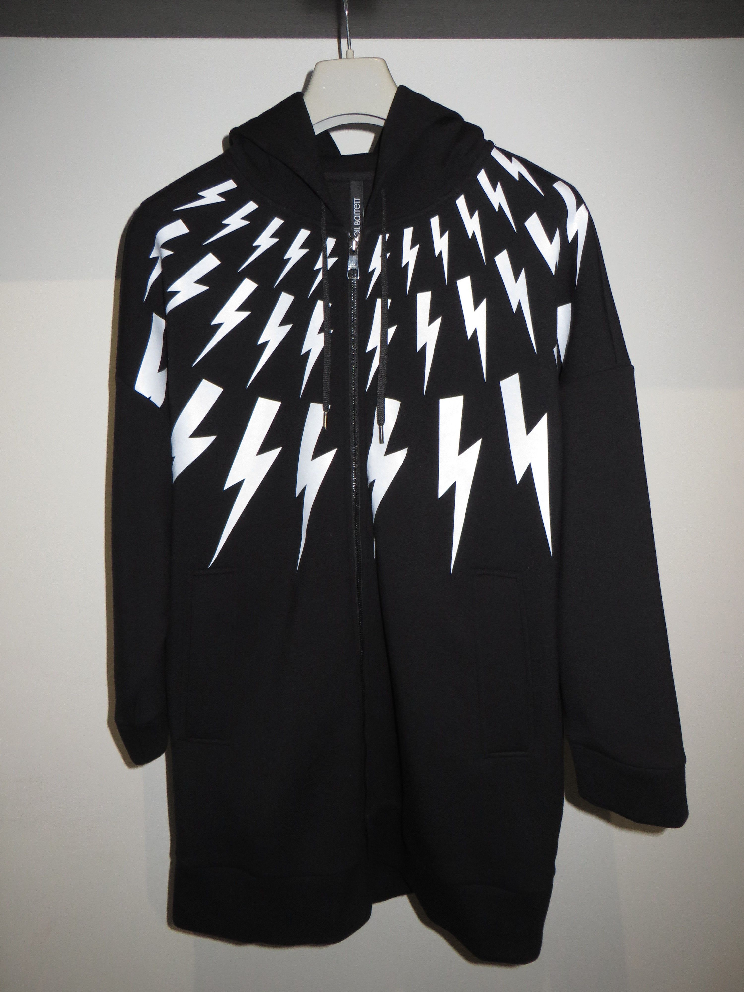 Neil Barrett lightning bolt printed zip hoodie | Grailed