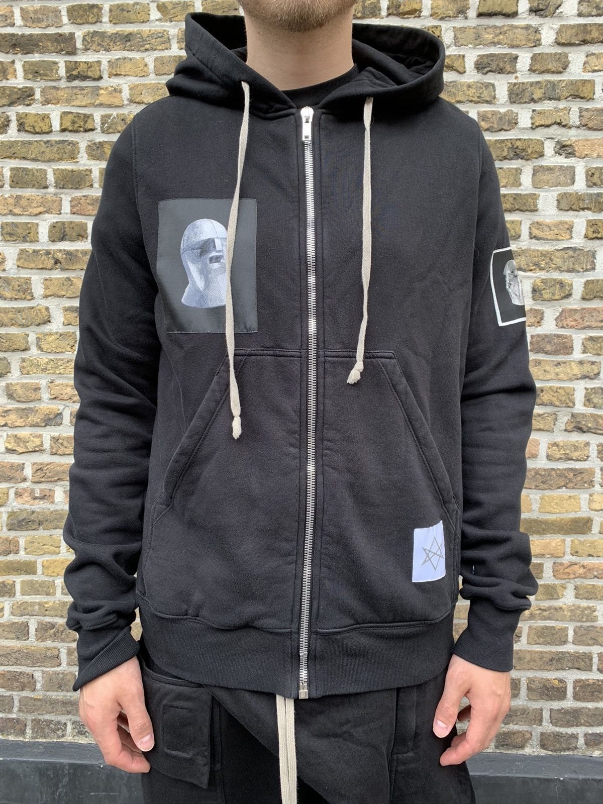 Rick Owens Drkshdw Rick owens Jason hoodie patches XXL | Grailed