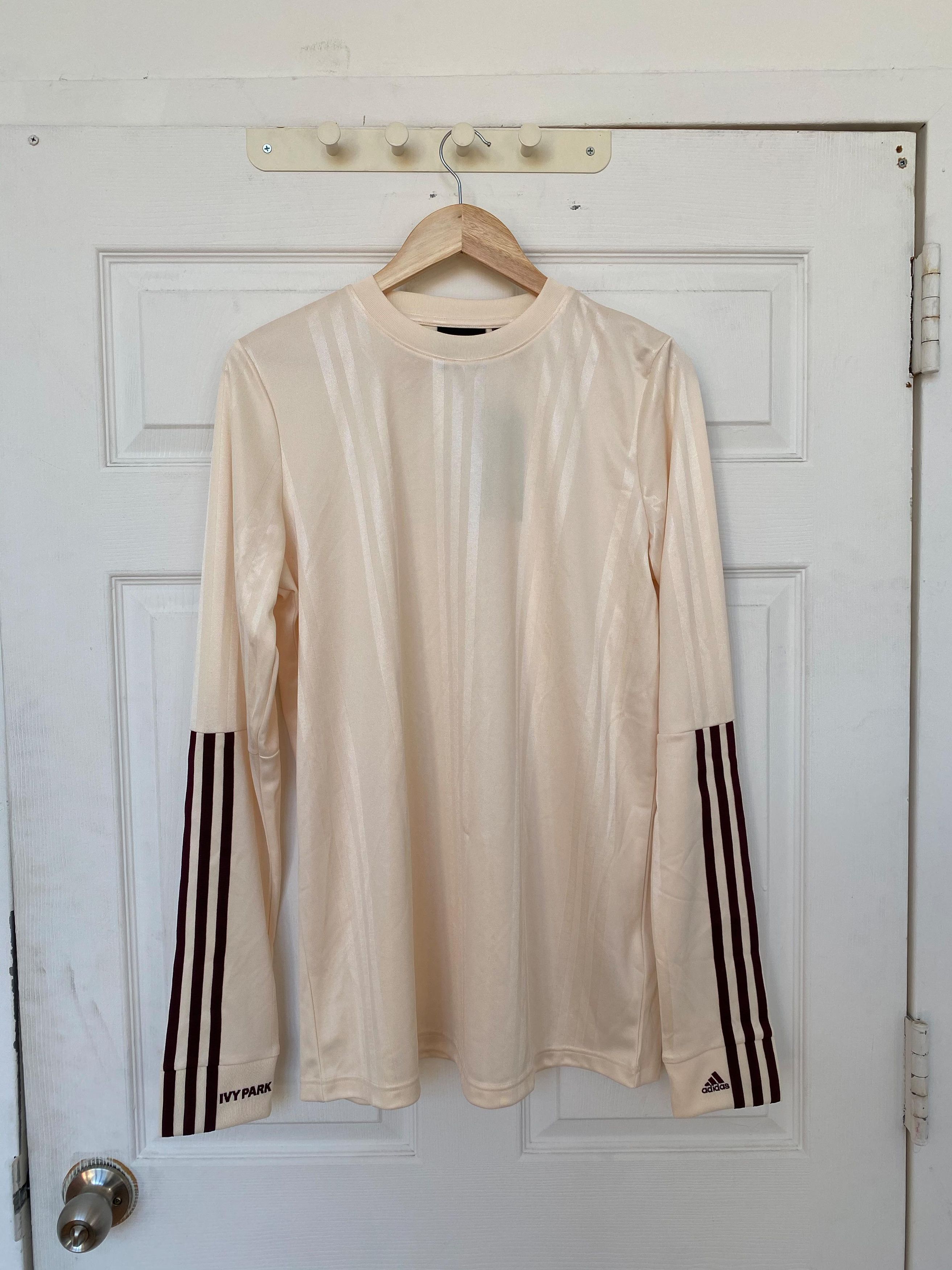 Ivy Park Adidas NEW Beyonce ecru orders sweatshirt pullover striped size large