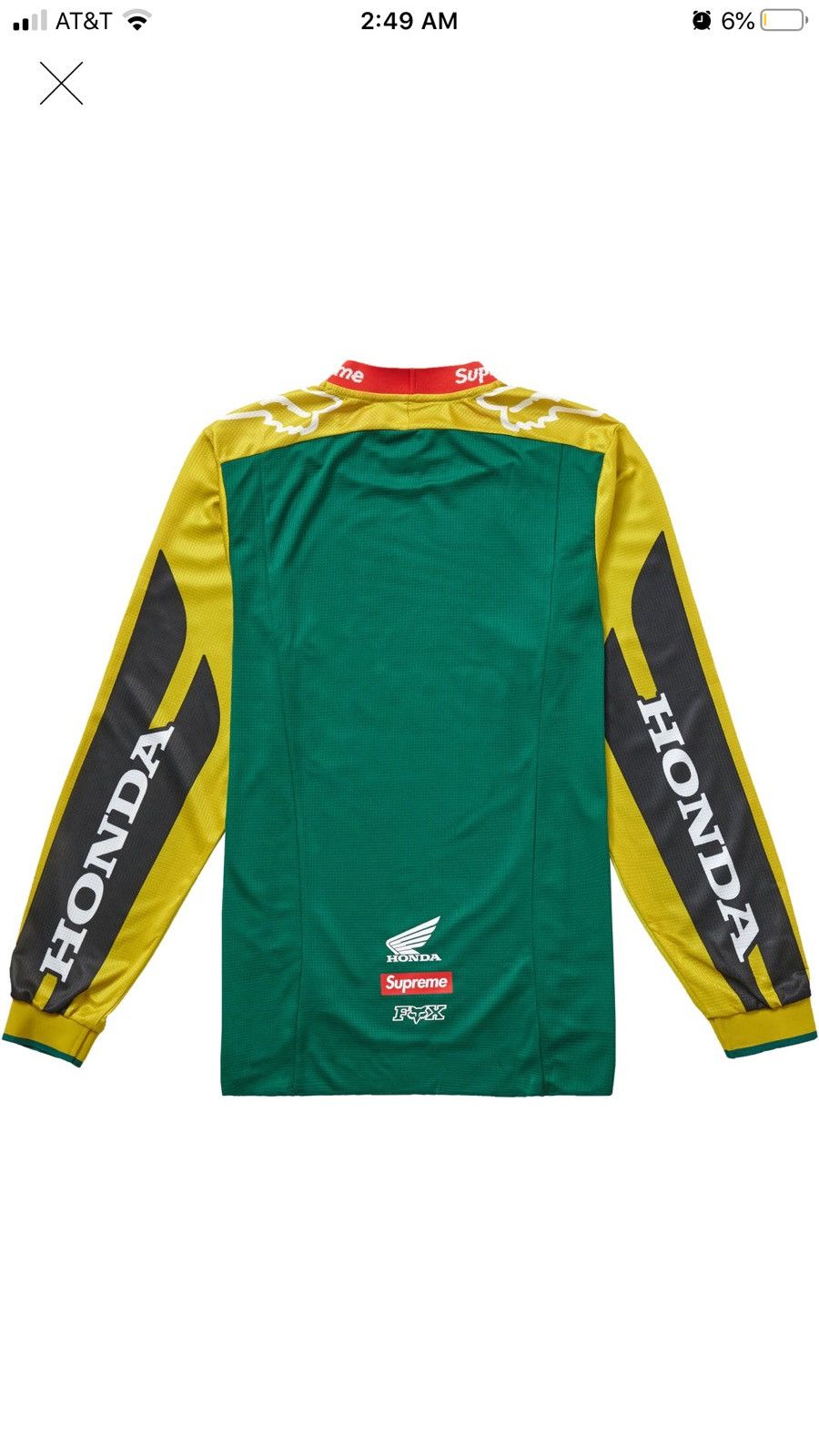 Fox × Honda × Supreme Supreme Honda Fox Racing Moto Jersey