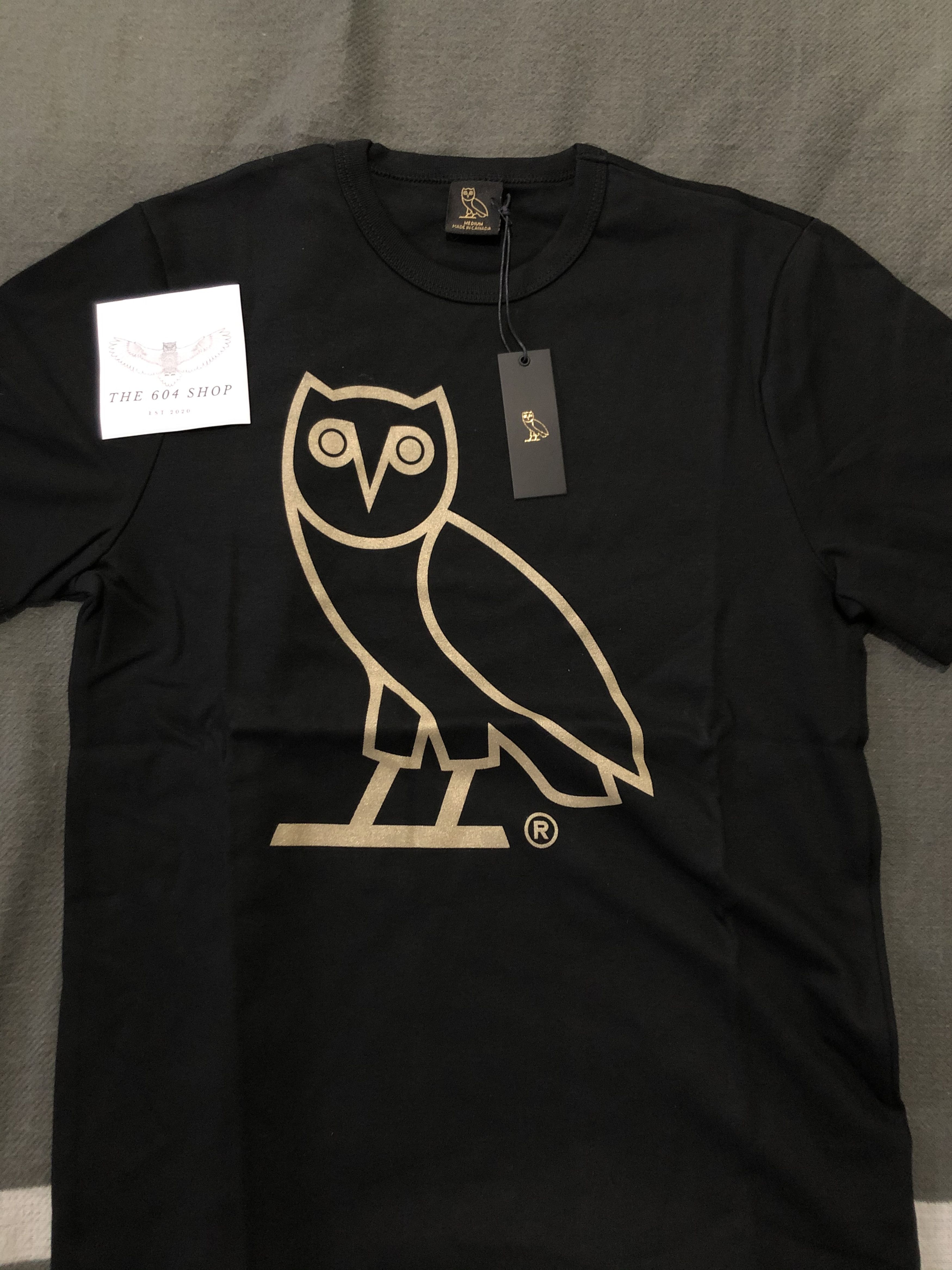 OVO OG Owl Tee Gold Black Rare Limited October's Vey Own