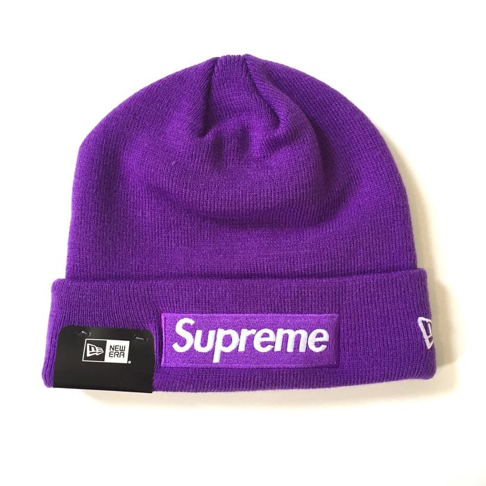 Supreme purple cheap box logo beanie