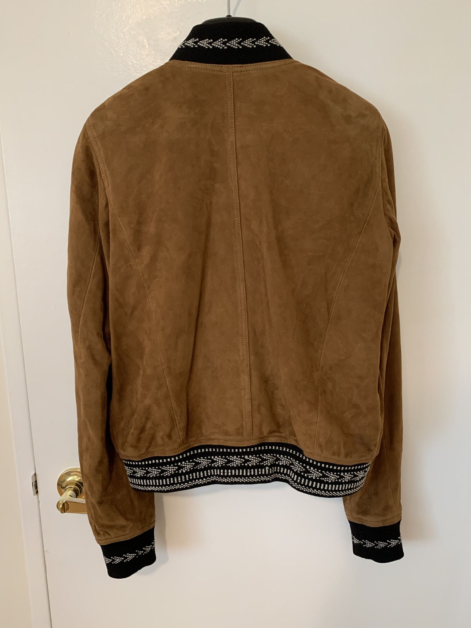 Saint Laurent Paris 🔥 $5000🔥 18SS Ikat Ribbing Whiskey Suede Jacket sz46 Size US S / EU 44-46 / 1 - 2 Thumbnail