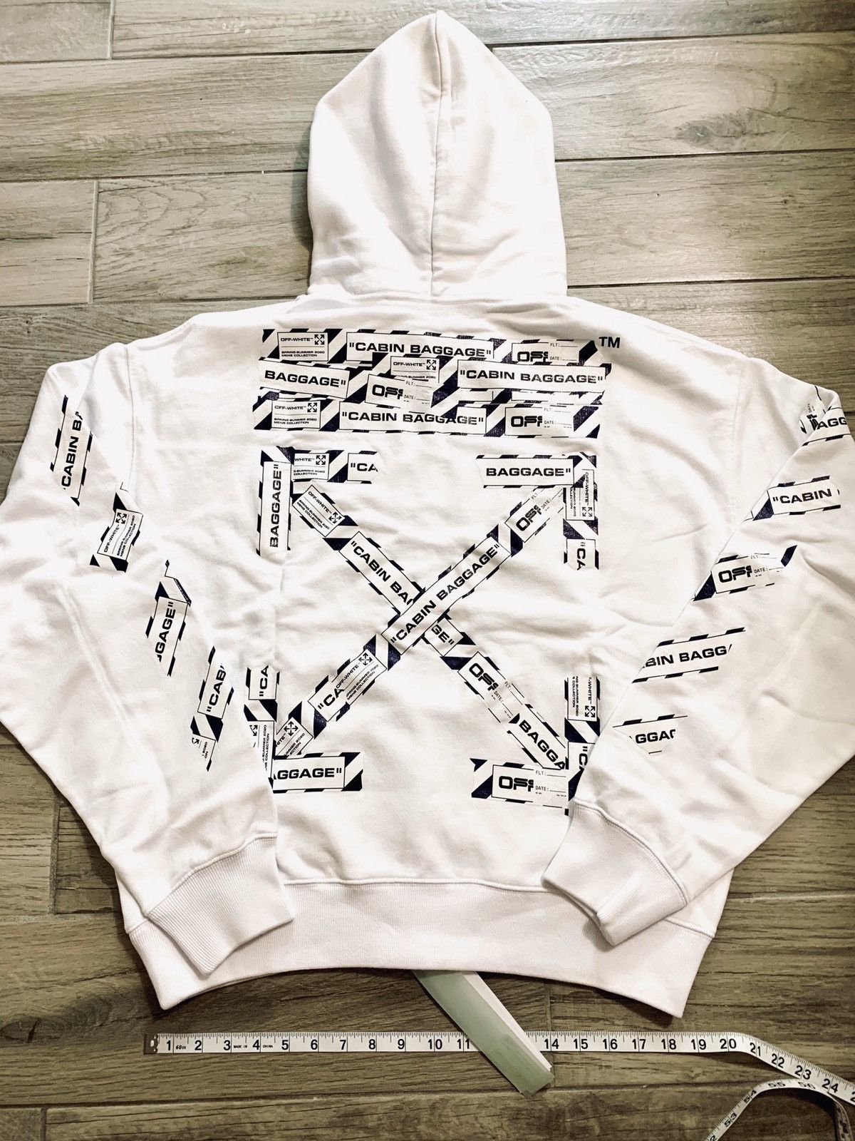 Off-White Airport tape arrows hoodie white size L