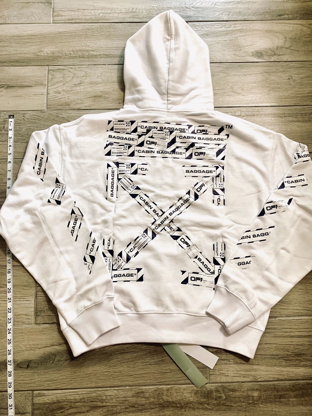 Off-White Airport tape arrows hoodie white size L
