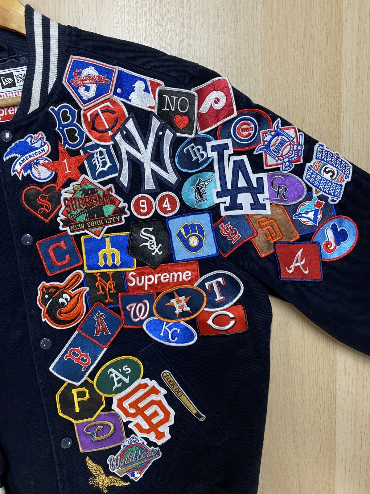 Supreme Supreme MLB Varsity Jacket Navy L | Grailed