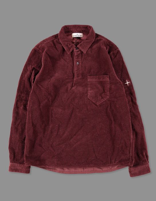 Stone island hot sale popover corduroy shirt