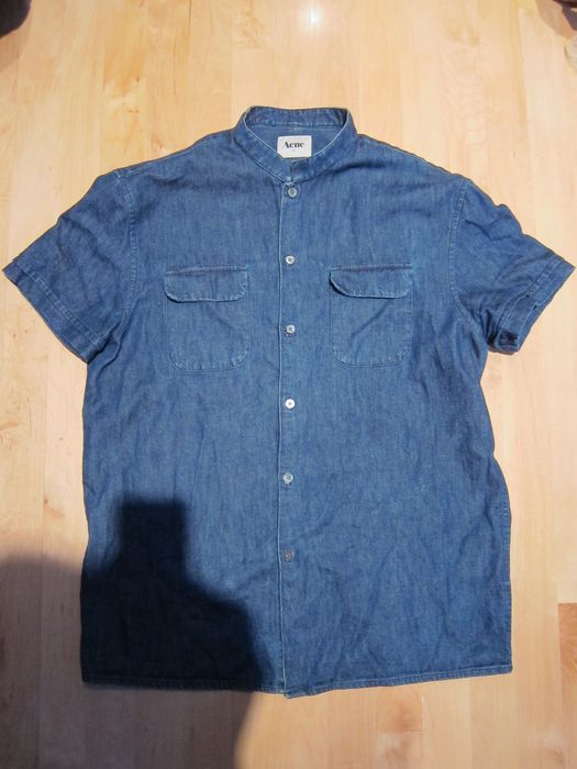 Acne Studios DENIM Mandarin Collar Shirt Grailed