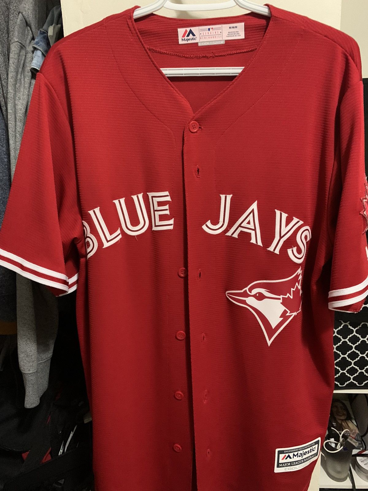 Majestic Red Blue Jays Jersey