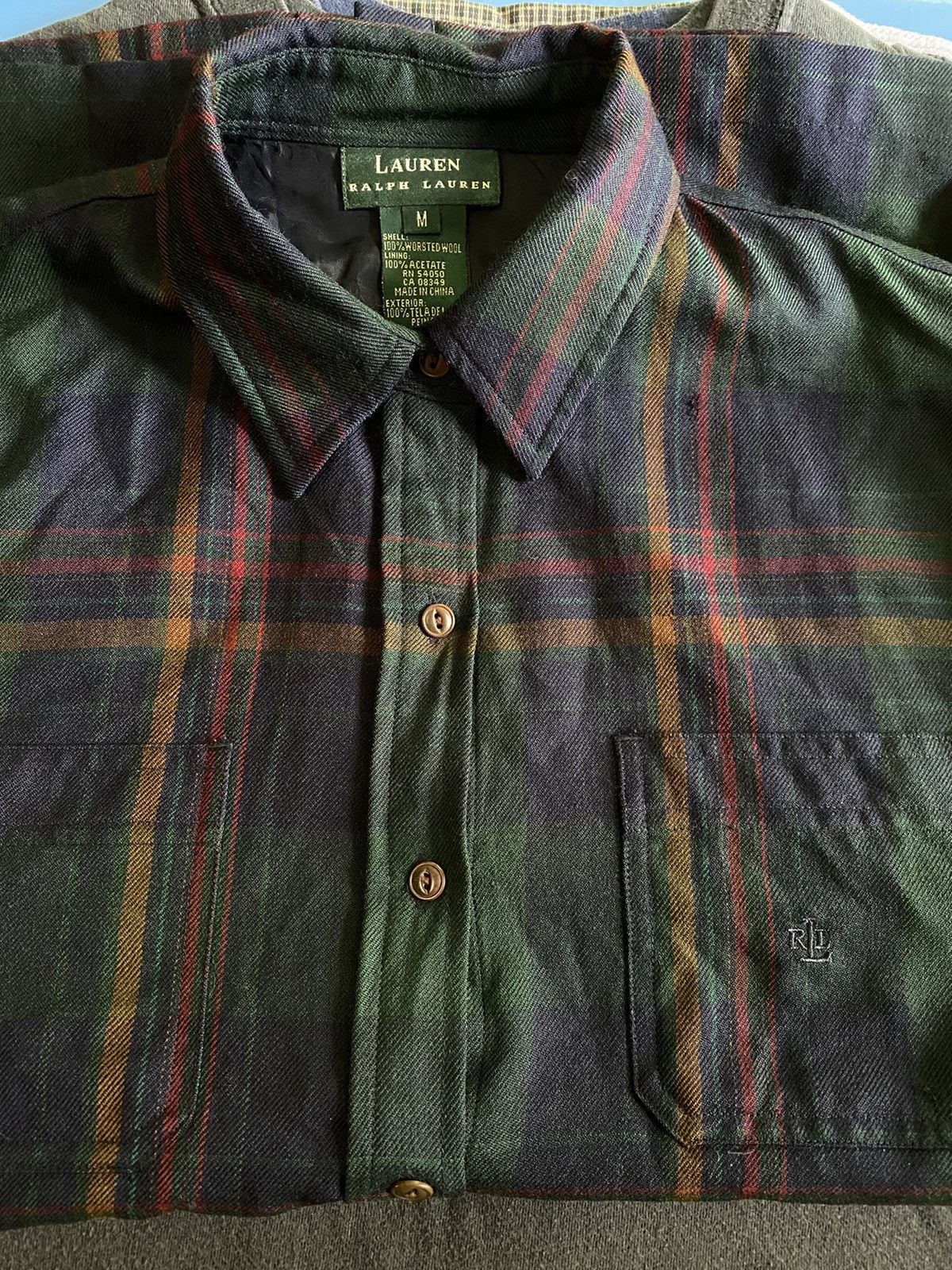 Lauren Ralph Lauren Plaid Wool Flannel Shirt Chore Coat