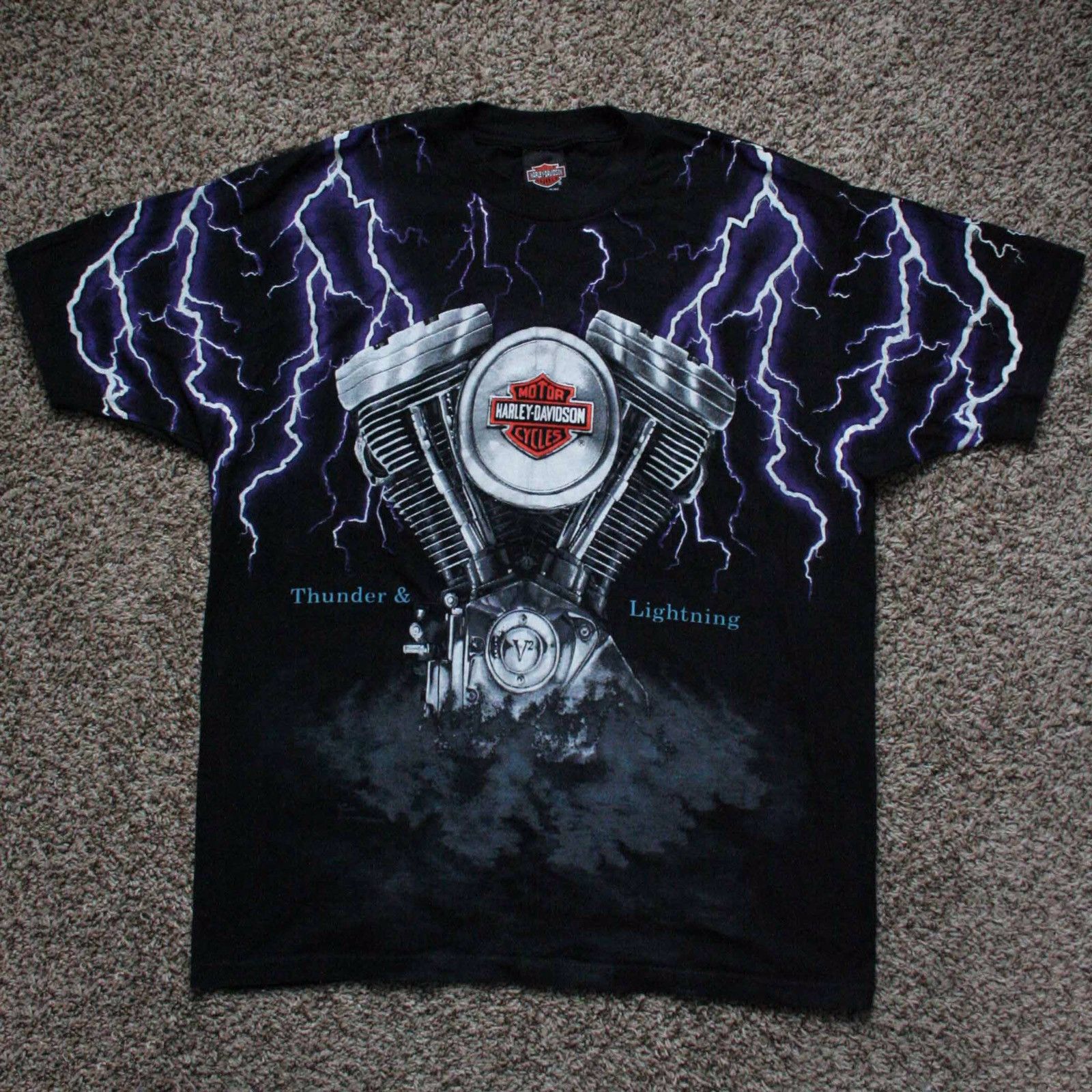 Harley Davidson Thunder And Lightning Shirt 2025
