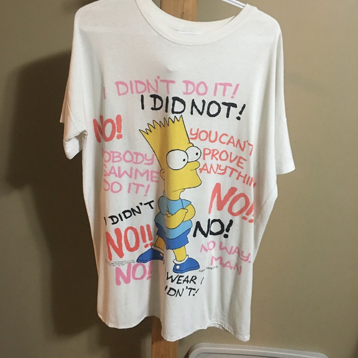 Bart Simpson 1990 I Didnt Do It Vintage All Over Print