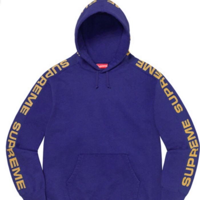 Supreme Supreme Metallic Rib Hooded Sweatshirt Dark Royal | Grailed