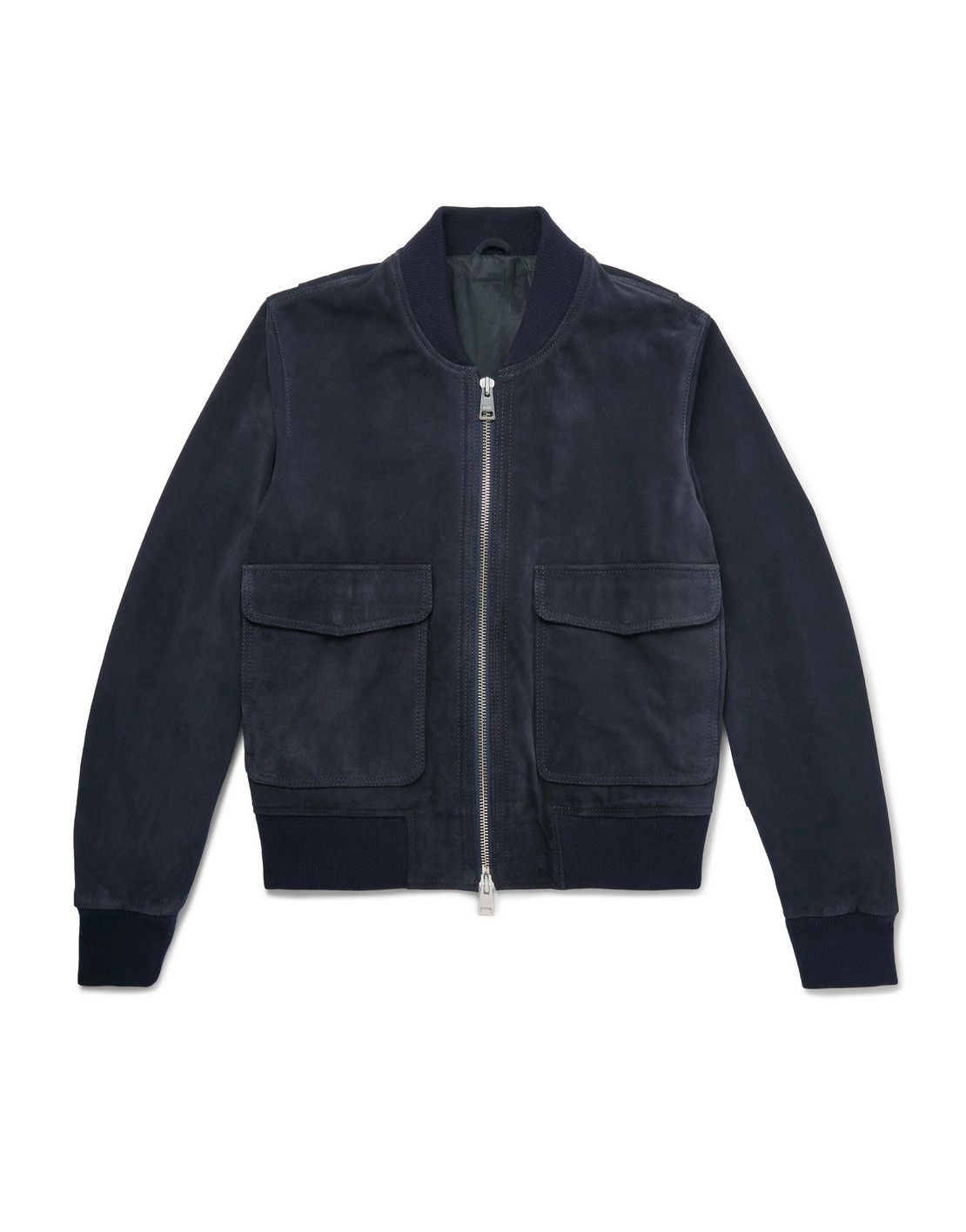 AMI AMI Bomber Jacket - Navy Suede | Grailed