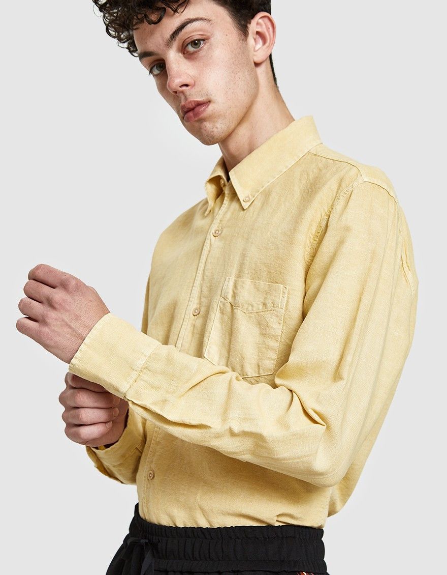 トップス Our Legacy 1950's White Lemon Shirt Our Legacy Our Legacy 1950'S SHIRT WHITE LEMON COTTON LINEN