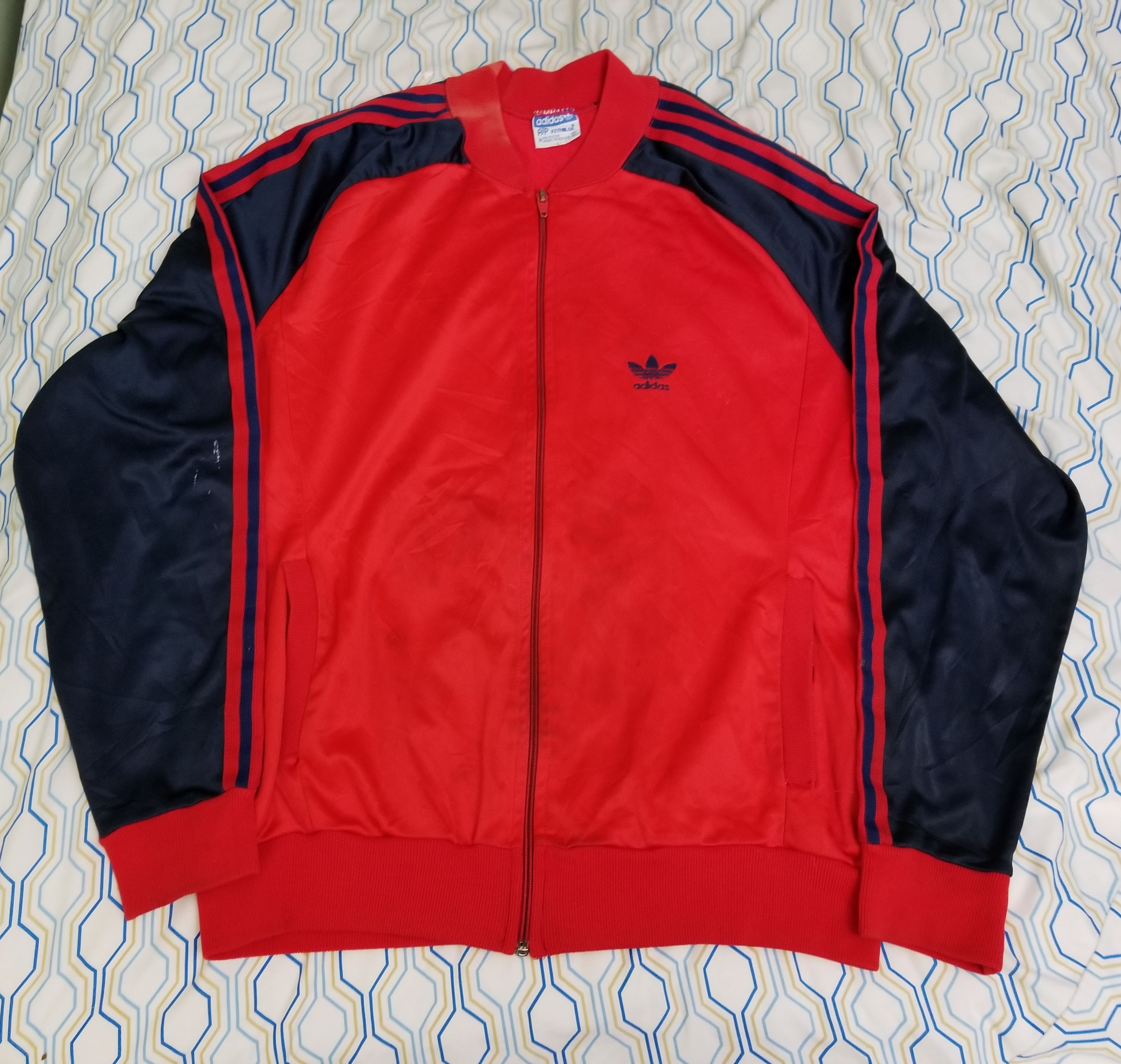 Adidas Vintage Adidas ATP Keyrolan Track Jacket Red Blue Trefoil 