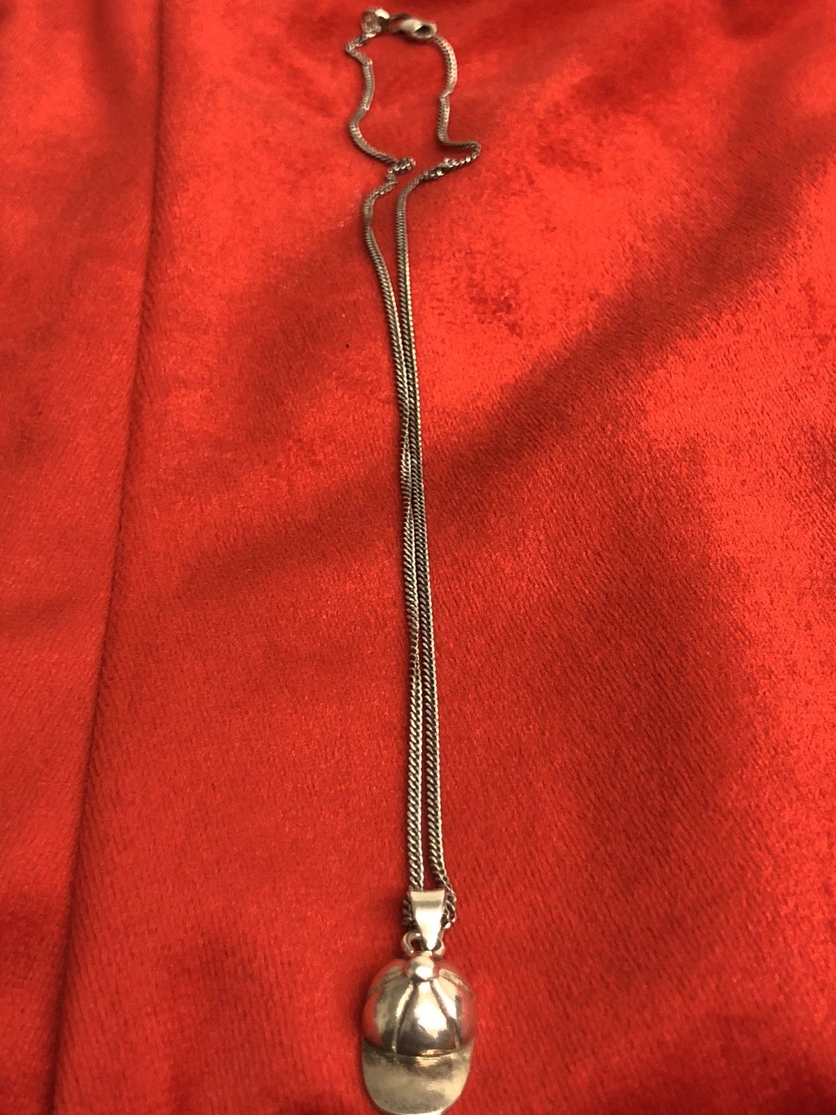 Sterling Silver Sterling silver chain w/ silver cap pendant Size ONE SIZE - 2 Thumbnail