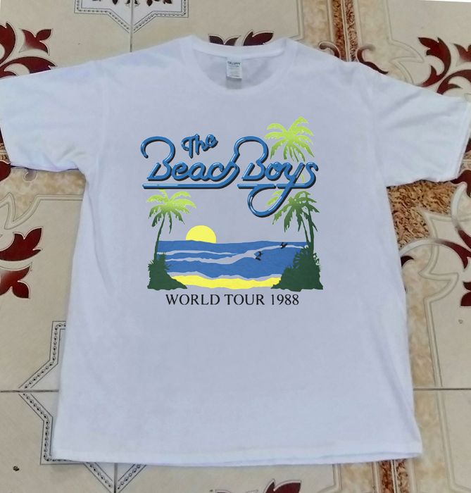 Tour Tee The beach boys shirt white heavy cotton | Grailed