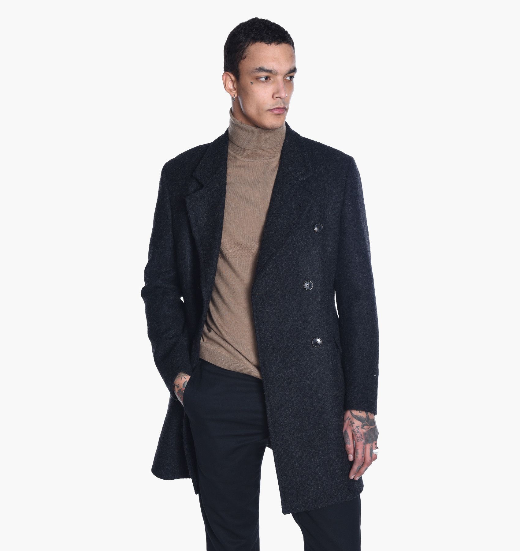 Our Legacy Double Breasted Coat - Dark Grey Wool